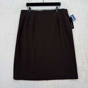 Jones New York Pencil Skirt Women 18W Brown Platinum Collection Side Elastic New